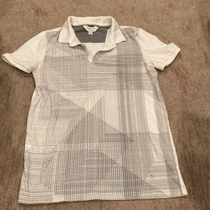 Calvin Klein body fit polo, white/gray, XS